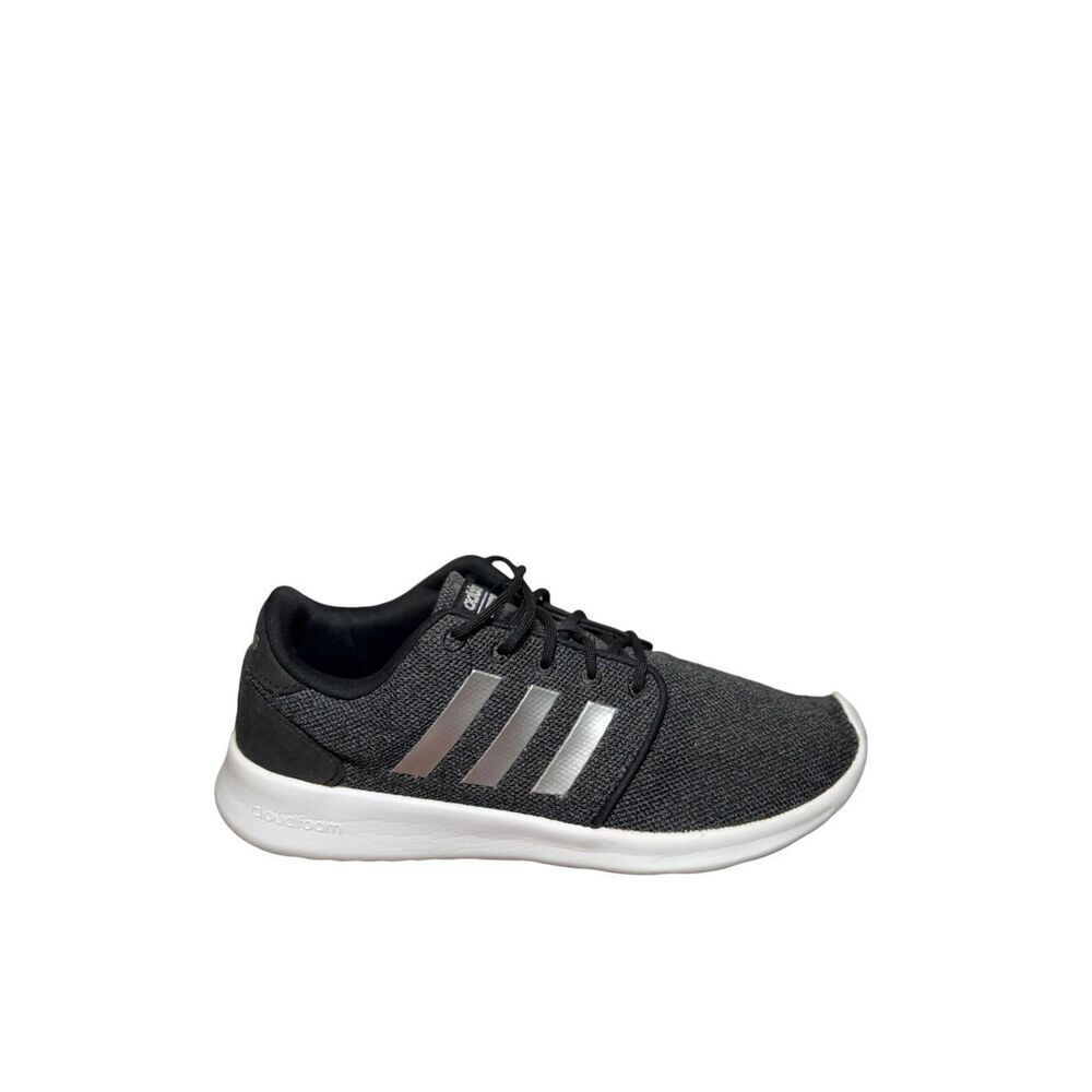 adidas Kids Black with Silver Stripe Cloudfoam Sneaker
